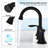 2 Matte Black Bathroom Faucet 8" Widespread - 3 Hole 360 Swivel Spout, Corrosion Proof, Water Efficient, Simple Installation Steps Vanity Sink Basin Faucets Spot, Easy Setup-121638734