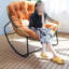 Chaise berçante ergonomique pour balcon avec structure en métal-107124227