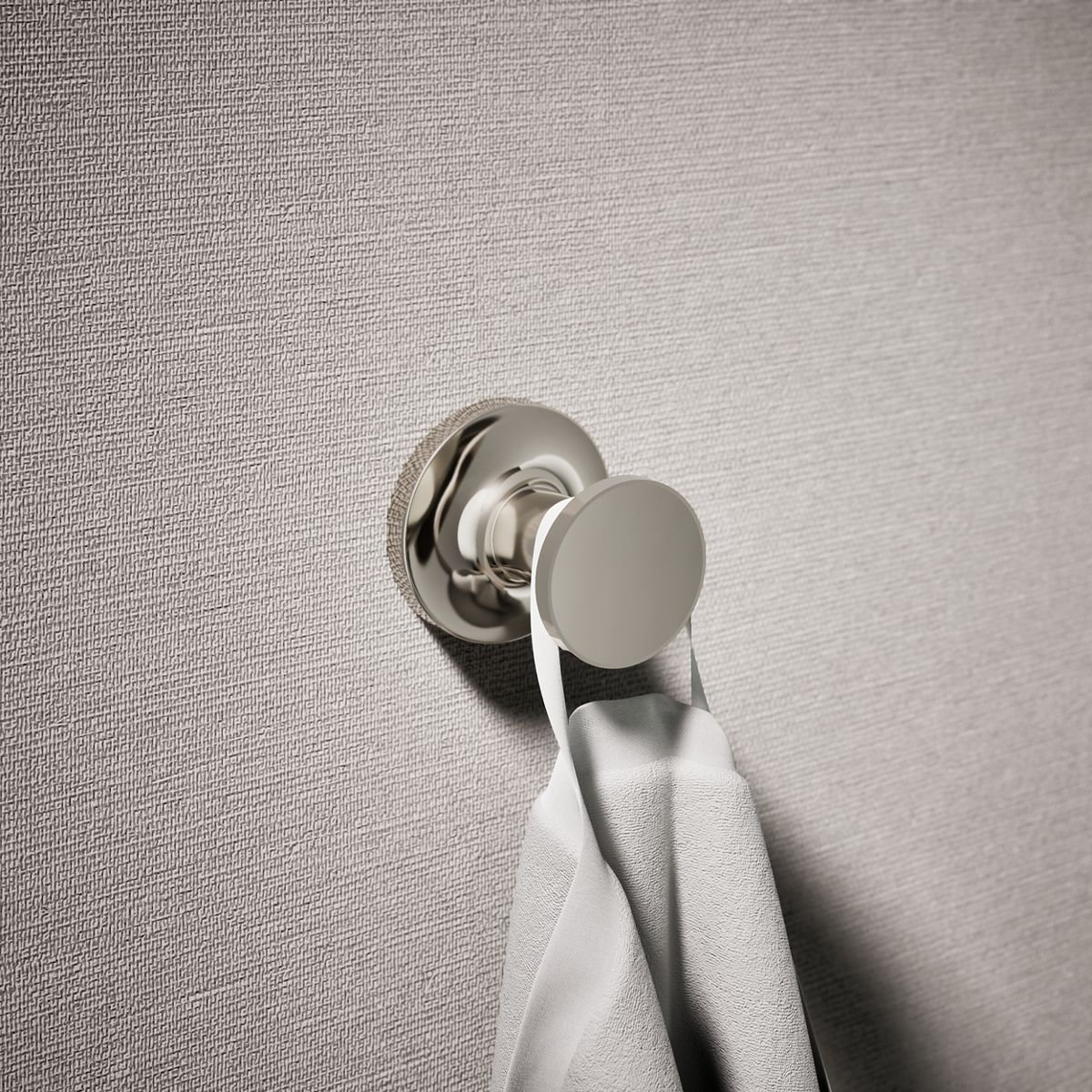 Purist Round Wall-Mounted Robe Hook, Vibrant Polished Nickel