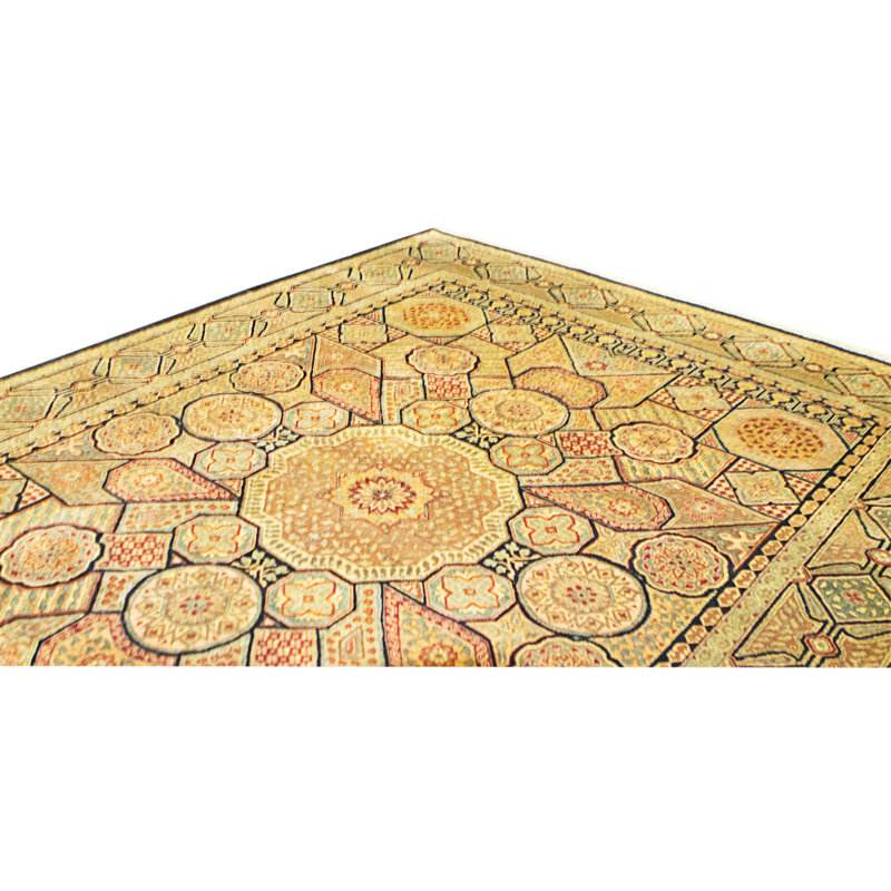 Hand Knotted Wool Area Rug in Black