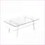 Table basse en verre trempé pour le salon avec pieds en métal blanc, facile à nettoyer et robuste-1210551553