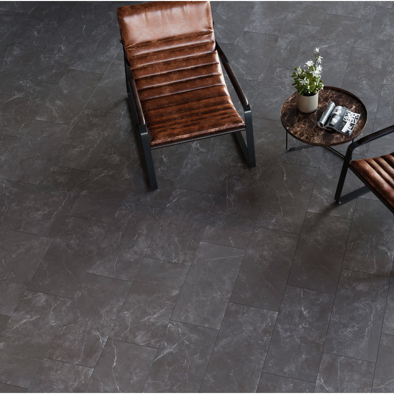  12 in. x 24 in. Porcelain Marble Look Floor and Wall Tile (17.60 Sq. Ft. / Case), Nero