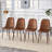 Set Of 4 Suede Backrest And Walnut Color Transfer Legs Chairs - Adding A Touch Of Elegance To Minimalist And Scandinavian Style Homes-1462635358