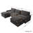 5-Piece Modular Linen U-Shaped Power Reclining Sectional With Zero-Gravity And Heated Seats-1786400205-1780385818