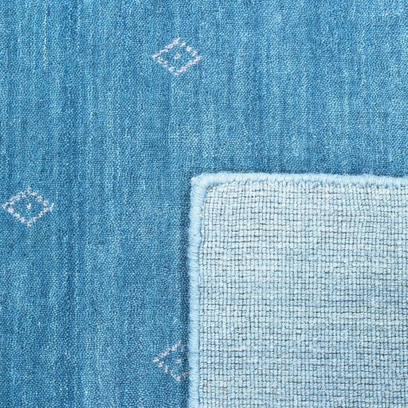 Simi Hand Knotted Cotton/Wool Southwestern Area Rug, Sapphire, Rectangle 9' x 12'