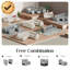 Canapé modulaire rembourré en L avec méridienne-741010008