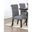 2 pièces de chaises de salle à manger gris anthracite, style contemporain avec revêtement en tissu et chaises d'appoint roulées à dossier de 2, housse de coussin de siège