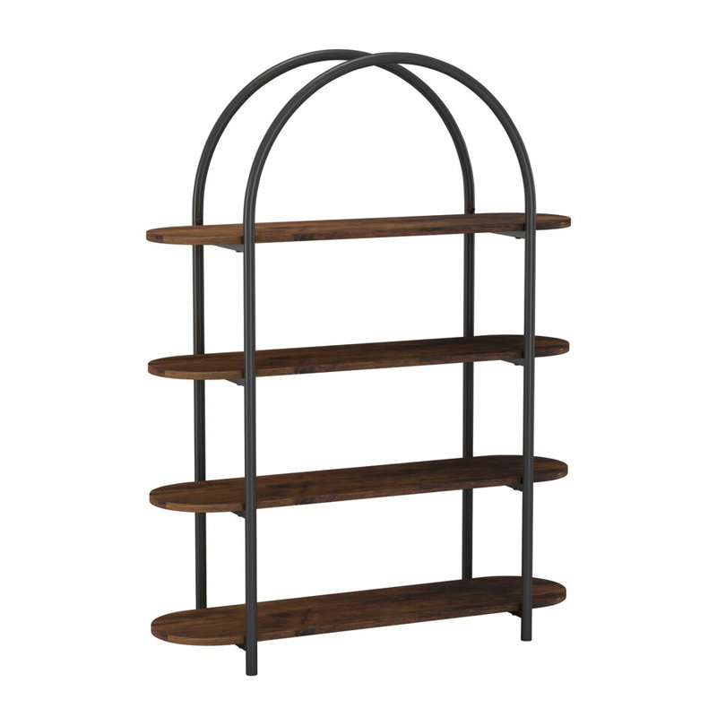 Amorie 46.46cm H x 35.43cm W Solid Wood Bookcase, Rustic Brown