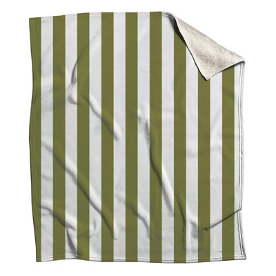 Olive Vertical Stripes Blankets