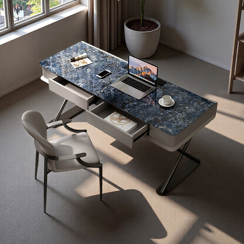 Italian minimalist modern desk, 29.53" H x 55.12" W x 27.56" D