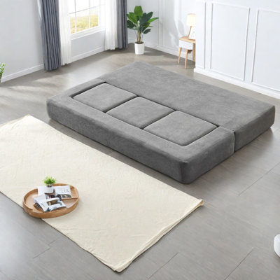 Compression Modular Sofas, Grey Foam Modern Sofa Bed For Small Home