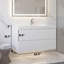 Dani-Erin 36 po L x 19 po P 2 tiroirs Meuble-lavabo avec évier simple et Comptoir en Polymarbre blanc