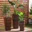 3 - Piece Metal Light Weight Indoor Outdoor Planter with Tapered Base and Fluted Design Set