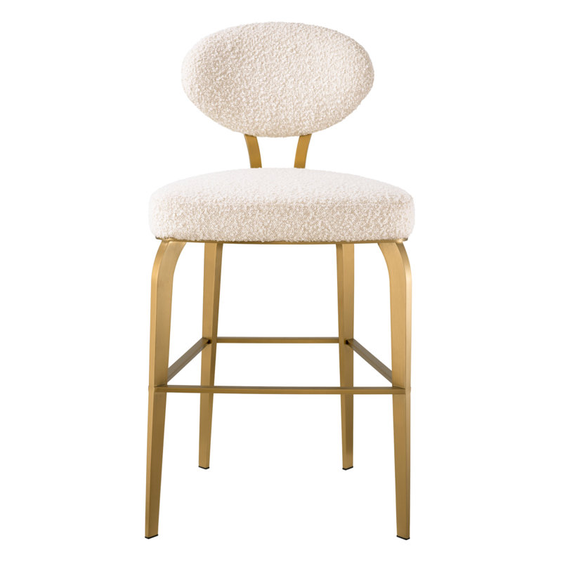 Dorrego Upholstered Stool with Metal Frame, Counter Stool (25.59" Seat Height)
