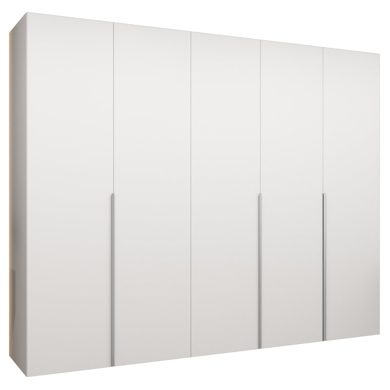 Manufactured Wood Wardrobe, white matt + handles: cashmere