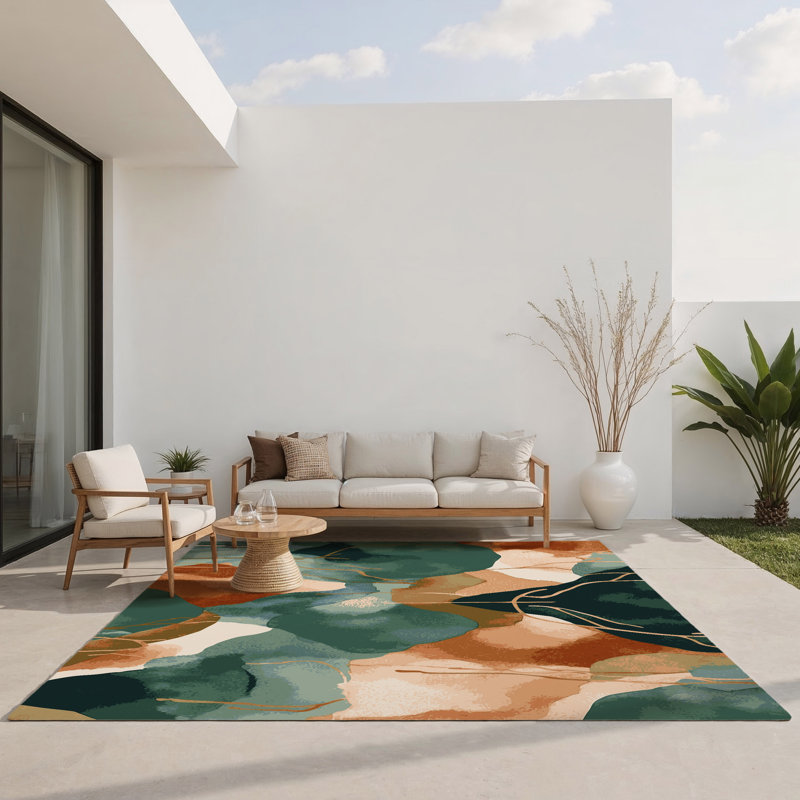 Amber Grove Indoor And Outdoor Area Rug, Rectangle 1'6" x 2'6"