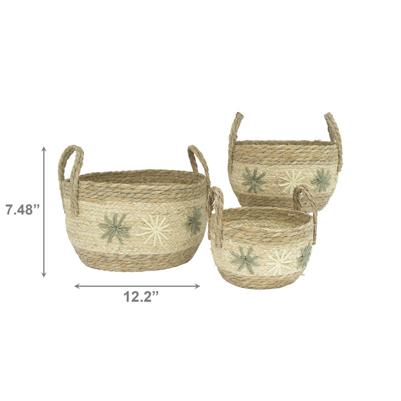 Haight 3Pc Tami Corn Rope Basket With Handle