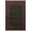 Tapis décoratif multicolore à motif frangé et à motif traditionnel vert foncé-2047447204