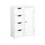Armoire de salle de bain blanche avec tablette réglable et tiroirs à poignées - Style contemporain pour le rangement de plusieurs pièces dans les tiroirs, la salle de bain, le couloir