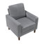Chaise de salle à manger moderne moderne en velours côtelé gris avec coussins confortables-1272880309