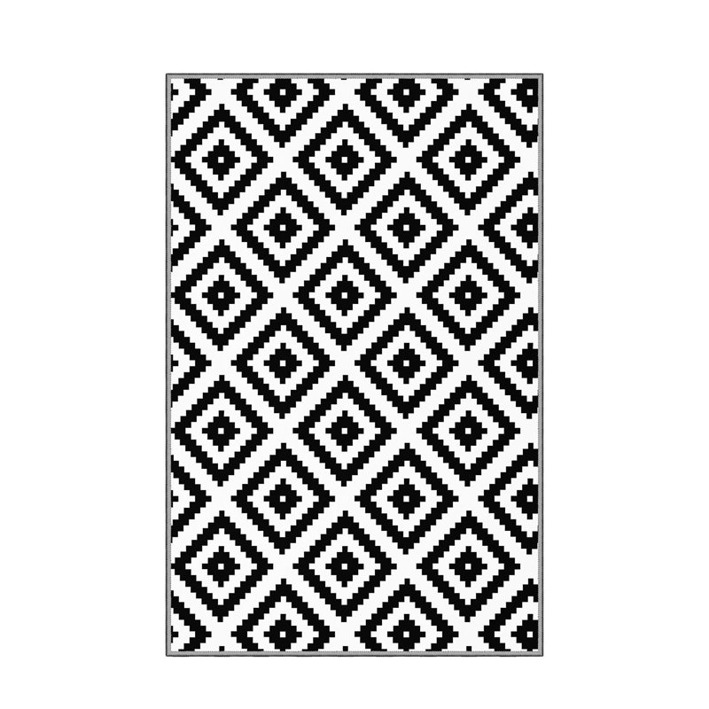 Stylish Woven Carpet, 4 x 6 Feet, 100% Polyester | Antibacterial, 3D Digital Printing, Non-Slip PVC Felt Dot Underside | Machine Washable, 0.4 in Pile Height, Perfect for Living Room & Bedroom Decor