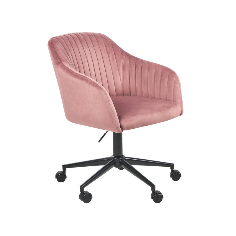 Remley Velvet Office Chair, Pink