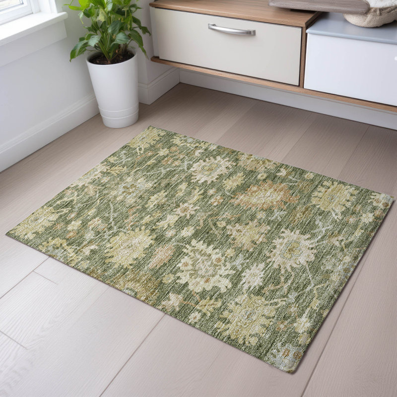 Premium Machine Washable Gurubaksh AMF1150 Global Rug, Rectangle 1 pi 8 po x 2 pi 6 po