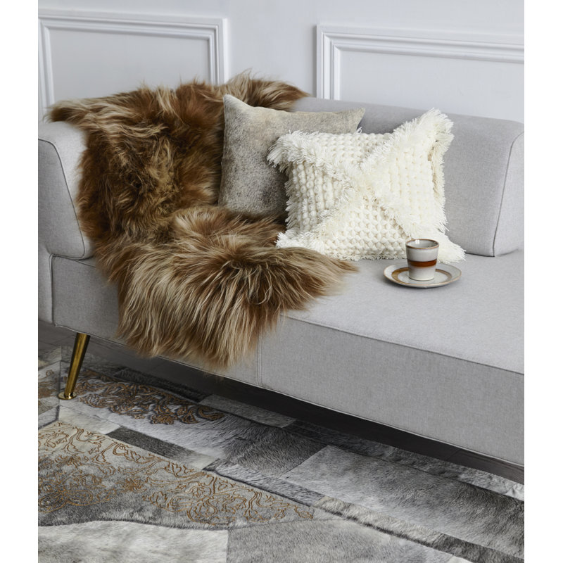 Sueño Leather Oriental Area Rug, Round 4'11"
