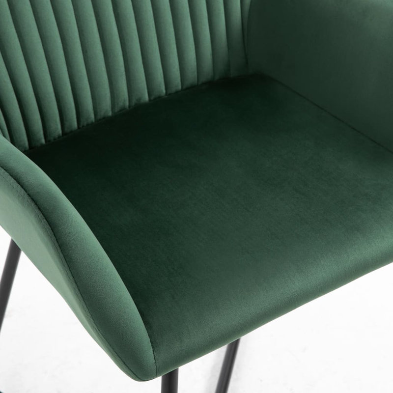 Chaise rembourrée avec pieds en métal pour le salon, Vert
