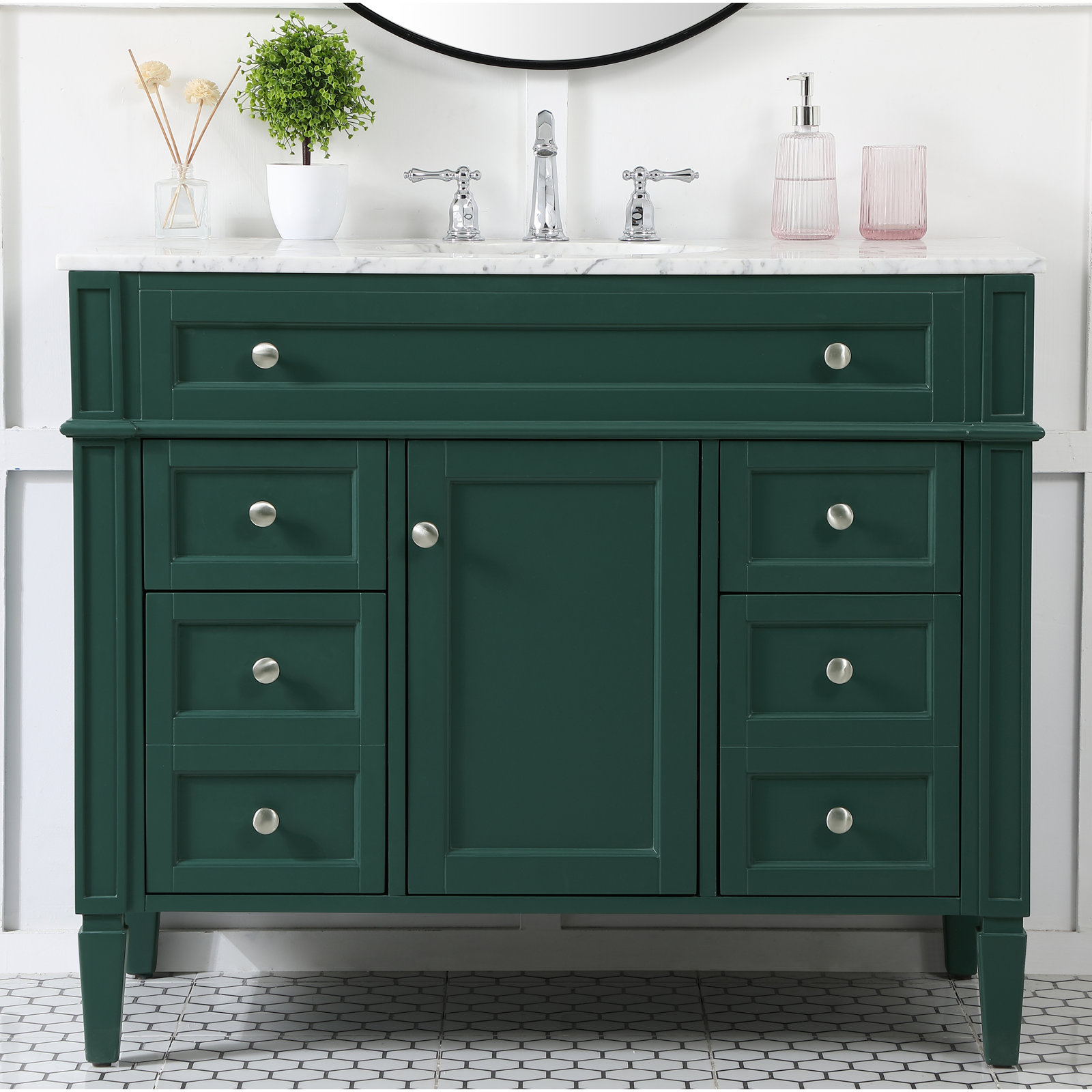 Rivers 42'' Single Bathroom Vanity, Green