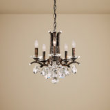 Vesca 5 Light 15in x 15in Pendant in Black with Clear Heritage Handcut Crystals