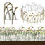 Bordure de clôture de jardin décorative en métal H 32 po x l 19,5 po, 10 panneaux, longueur totale de 16 pi, clôture anti-rouille pour les parterres de fleurs, les arbres et les cours, brun-129675636-88451900