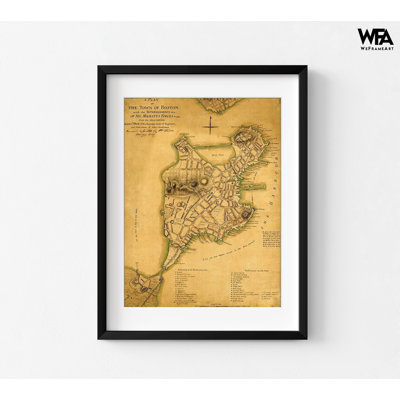 Plan de la ville de Boston avec retranchements anglais 1775, impression de carte de la ville de Boston, Massachusetts antique, affiche, art mural de salon
