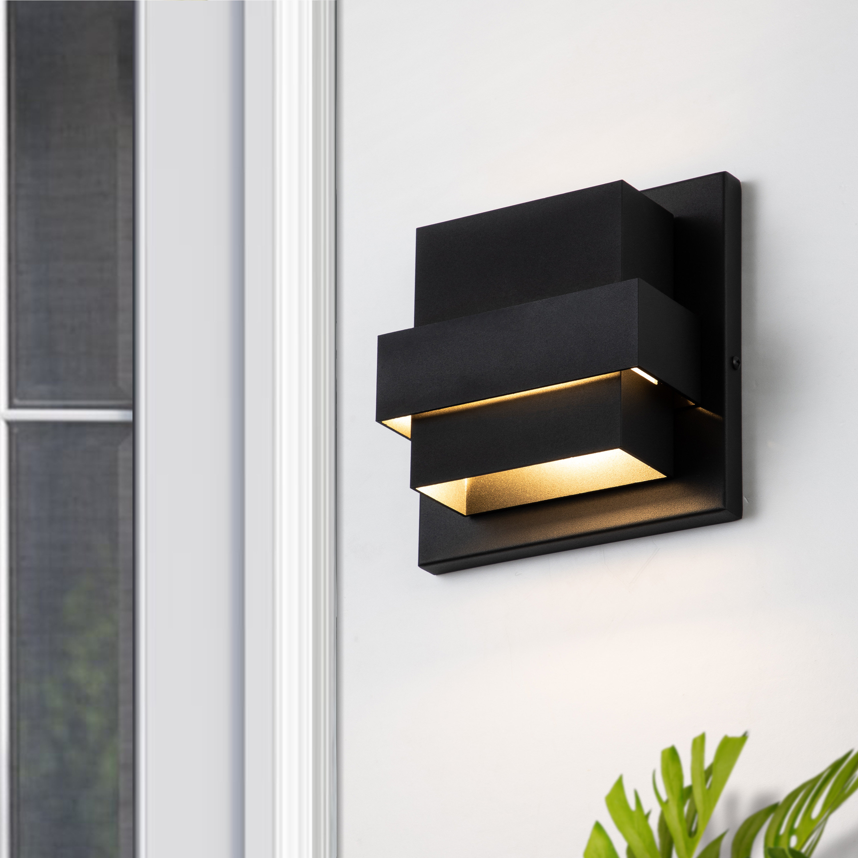 Wade Logan® Atanasie 2-Light Matte Black Aluminum Led Wall Light & Reviews | Wayfair