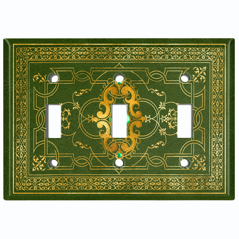 Patterned 3 - Gang Toggle Light Switch Standard Wall Plate