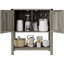 Console avec armoire-bar à 2 portes, table basse avec canapé, table d'entrée avec rangement, buffet de ferme (gris)