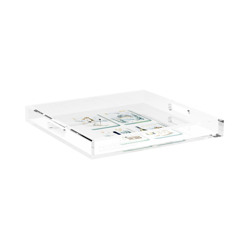 Mahjong Acrylic Decorative Tray, 15"W x 15"D x 2"H