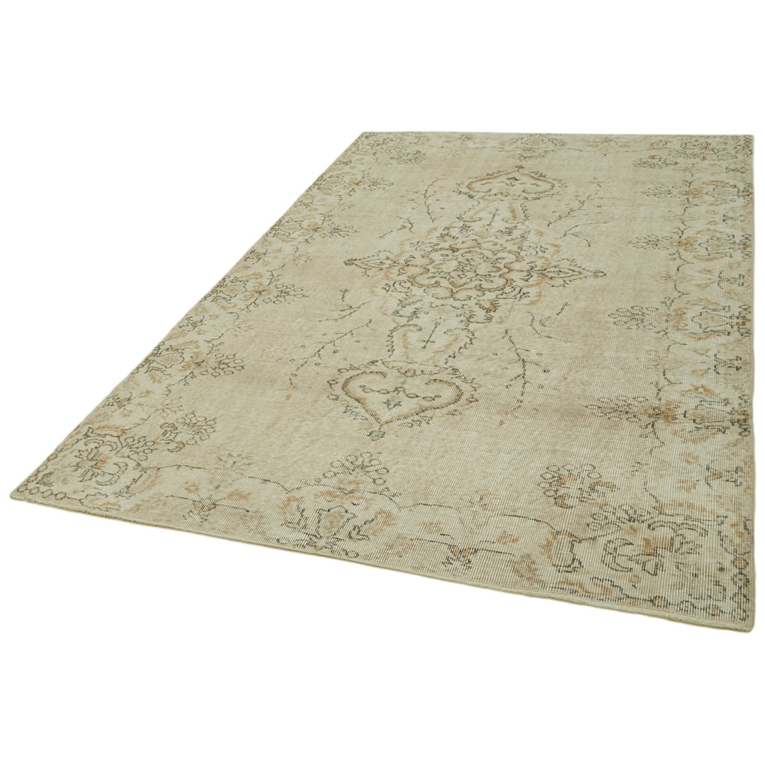 Vintage Beige Vintage Wool Handmade Area Rug