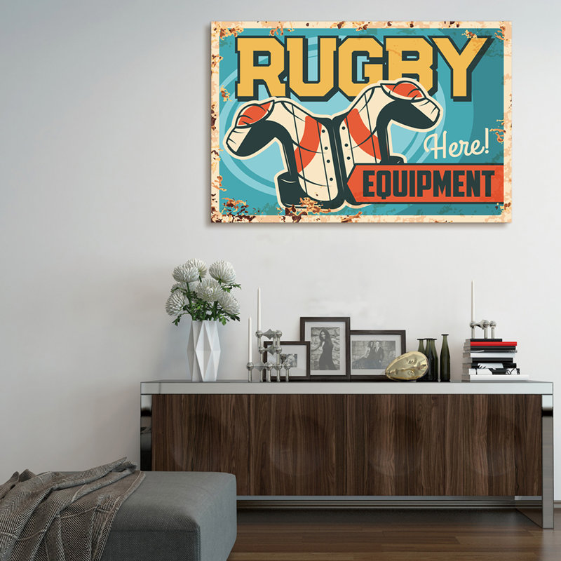 «Rugby Lover» sur toile, H 12 po x l 18 po