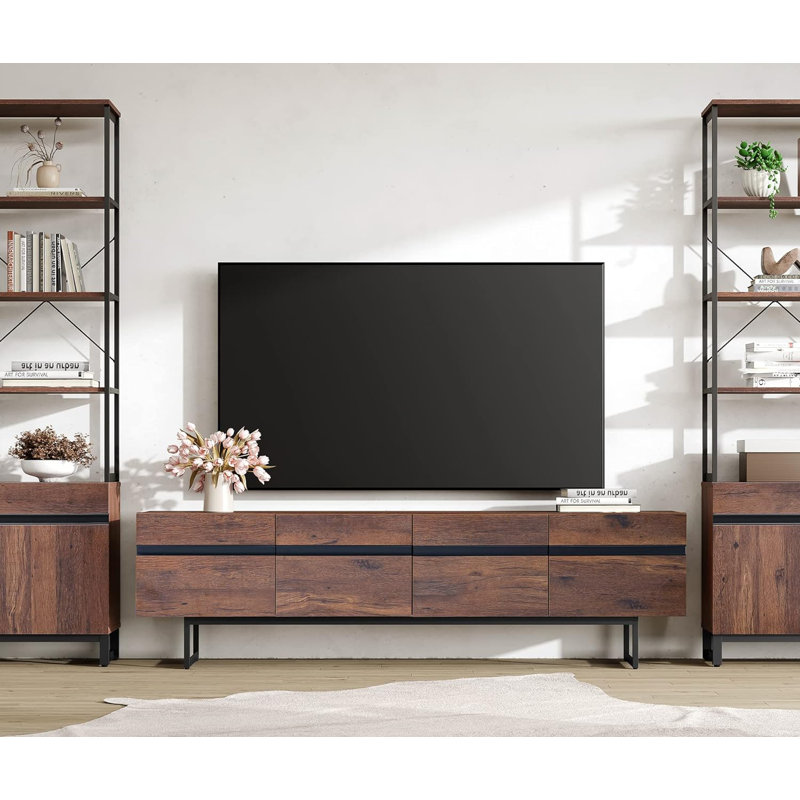 3-Piece Modern Living Room Table Set, 71 Inch TV Stand With Storage Cabinet And End Table Set With 2 Drawers For Living Room, Entertainment Centre, Console TV Table