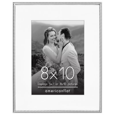 Cadre photo avec détails en métal texturé de style tapis et corde et verre incassable
