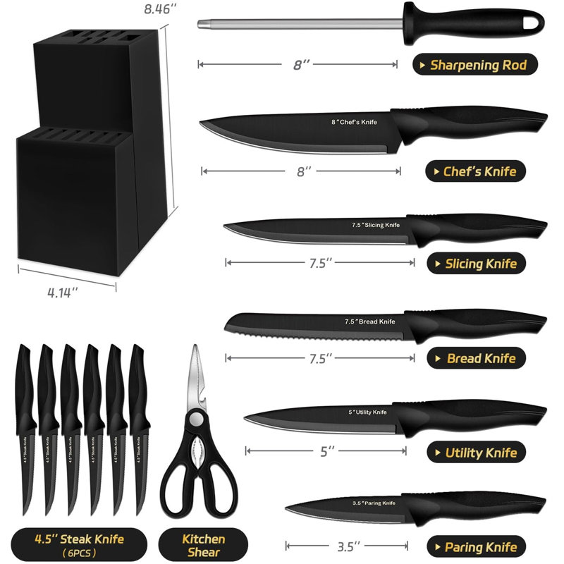 14 Pcs Kitchen Knife Set