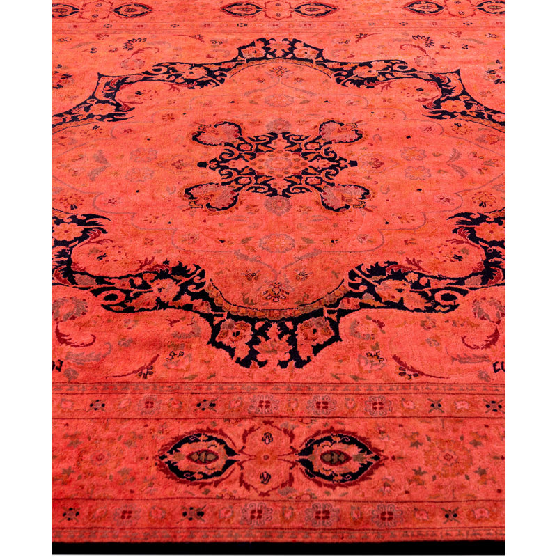 Overdyed Hand-Knotted Wool Modern-Contemporary Pink Area Rug 6' 2" x 9' 3"