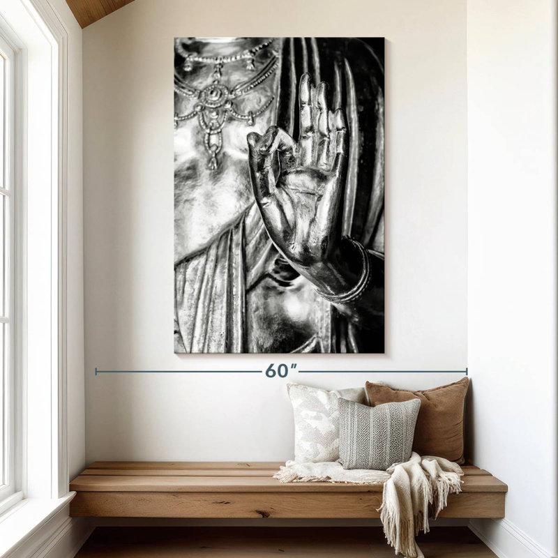 Main de Bouddha doré japonais, H 51 po x l 34 po