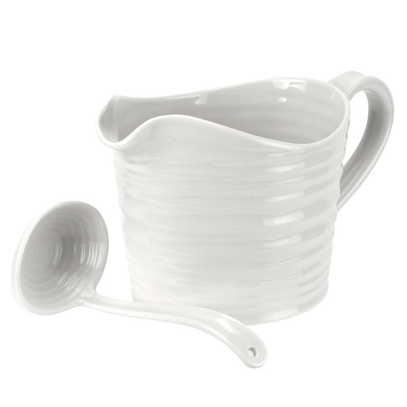 Ensemble de cruche à sauce blanche et mini louche Portmeirion Sophie Conran