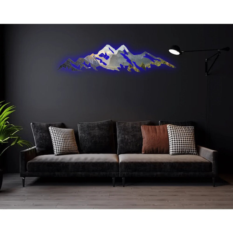 Yosemite Mountains Metal Wall Art - California National Park Landscape Decor - Scenic Mountain Silhouette Design - Rustic Outdoor Wall Hanging - Modern Industrial Metal Sculpture - Cabin Lodge Home Decor - Large Statement Art Piece