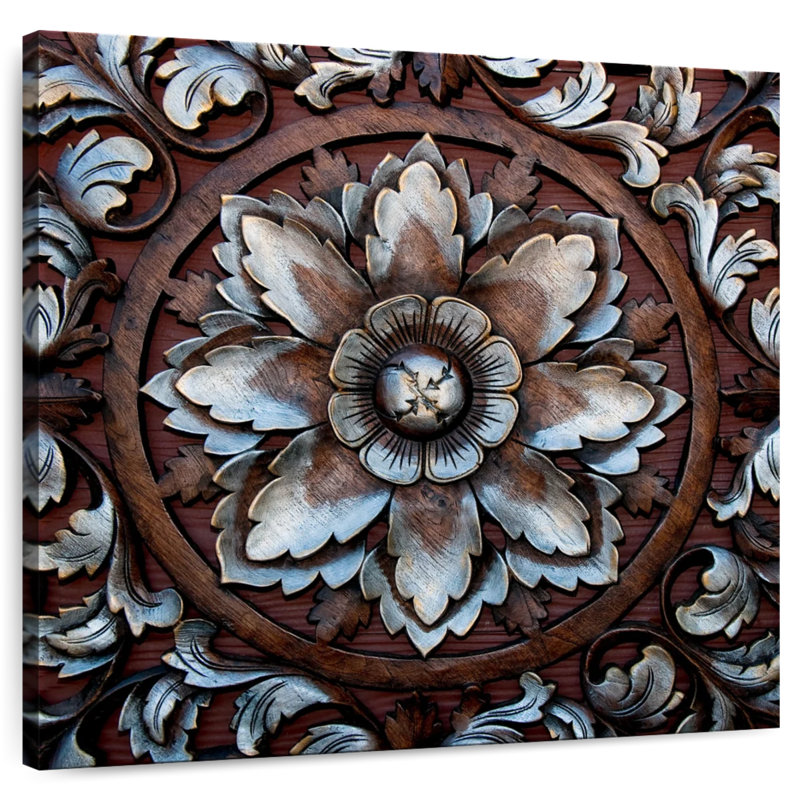 Senne Thai Style Carved Flower, 30" H x 30" W