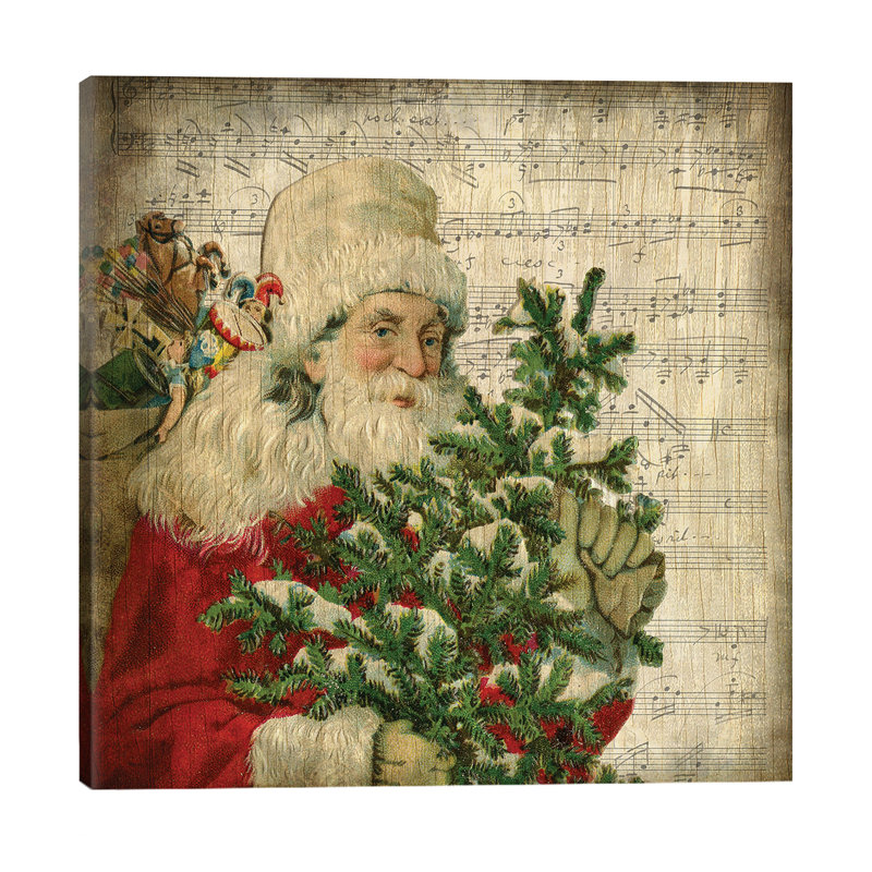 Vintage Santa II - Wrapped Canvas Print, 66.04 cm H x 66.04 cm W x 3.175 cm D