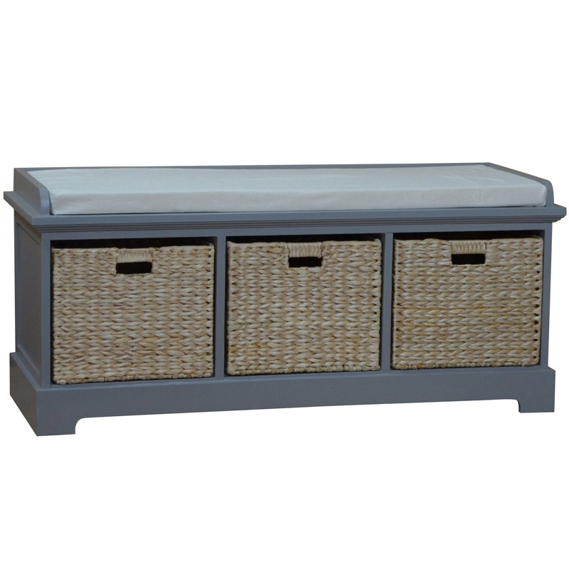 Banc de rangement Brizeth, Gris