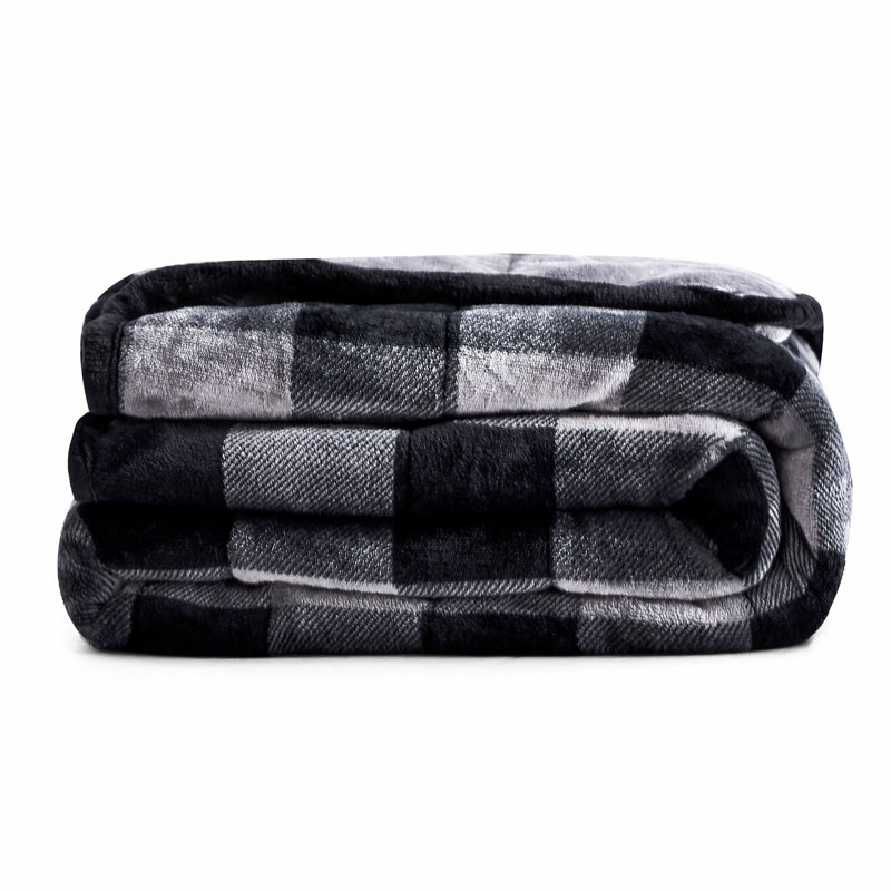 Weighted Throw Blanket, Charcoal Plaid